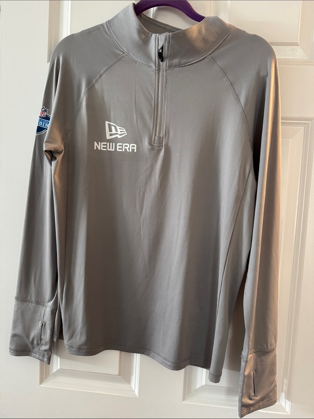 New Era Light Gray Quarter-Zip Performance Pullover